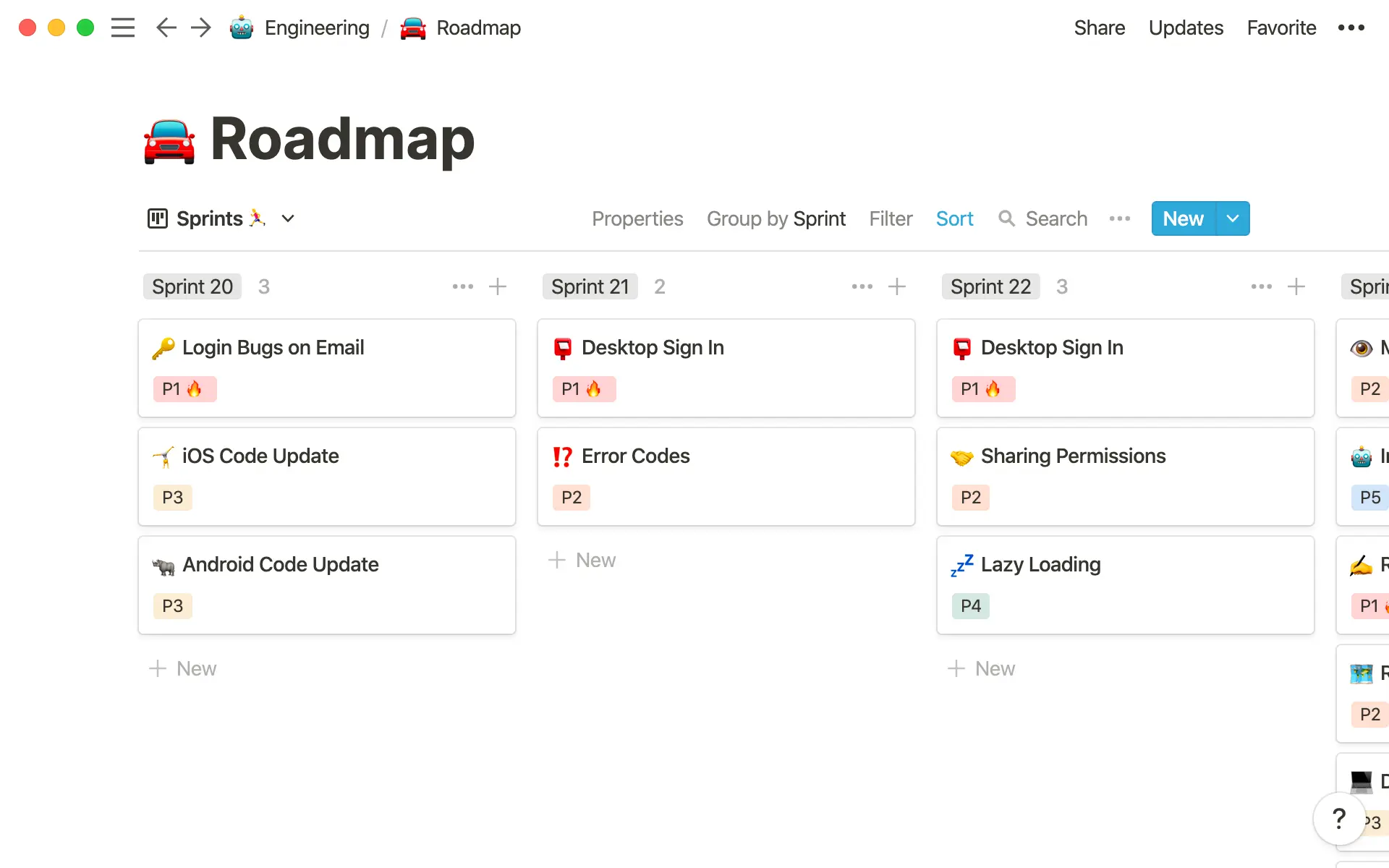 You can also organize your board by sprints to see their relevant tasks.