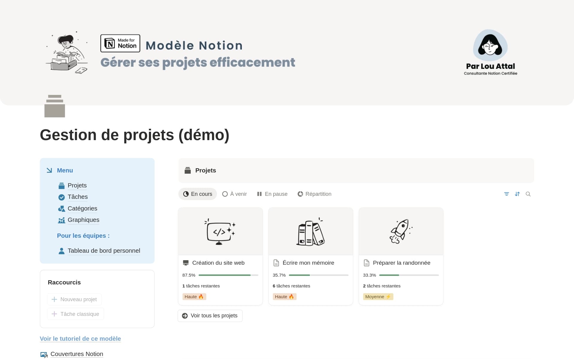 Capture d’écran de la collection Build your business in Notion par Notion